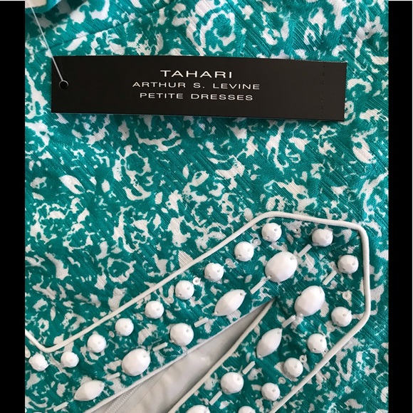 NWT Tahari ASL Petite Dress Turquoise Size 4P - Picture 5 of 8
